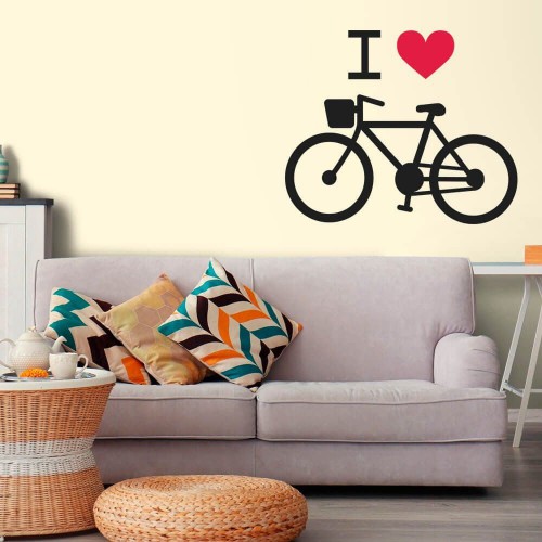 Adesivo de parede Adesivo de Parede Bicicleta Love