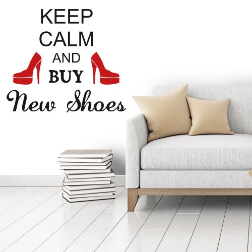 Adesivo de parede Adesivo de Parede Keep Calm and Buy New Shoes