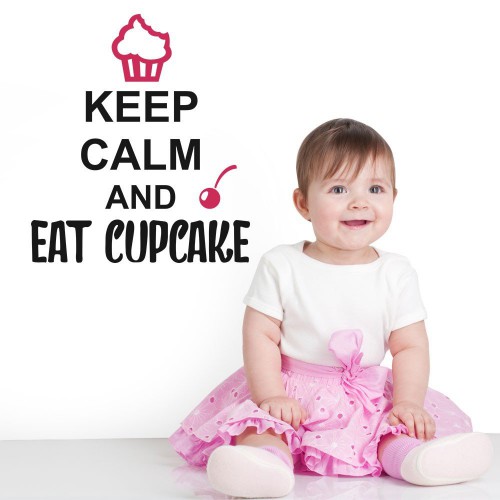 Adesivo de parede Adesivo de Parede Keep Calm and Eat Cupcake