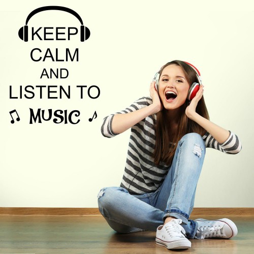 Adesivo de parede Adesivo de Parede Keep Calm and Listen to Music
