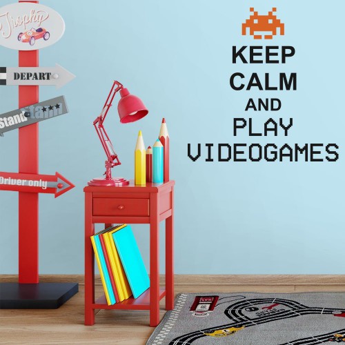 Adesivo de parede Adesivo de Parede Keep Calm and Play Videogames