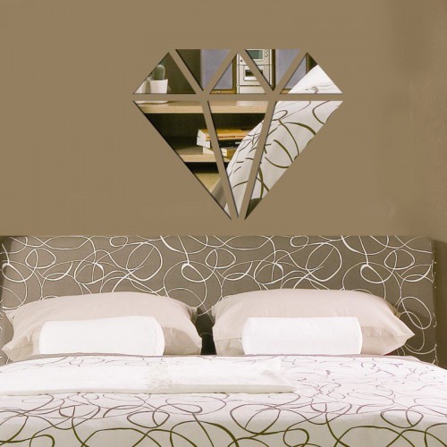 Adesivo de parede Espelho Decorativo Diamante