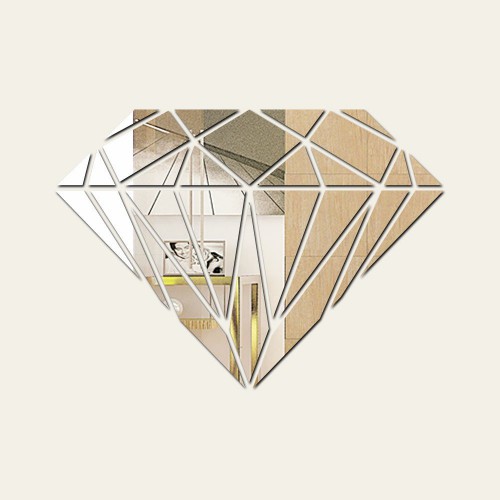 Adesivo de parede Espelho Decorativo Diamond
