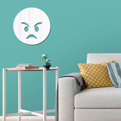 Adesivo de parede Espelho Decorativo Emoji Bravo