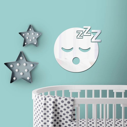 Adesivo de parede Espelho Decorativo Emoji Dormindo