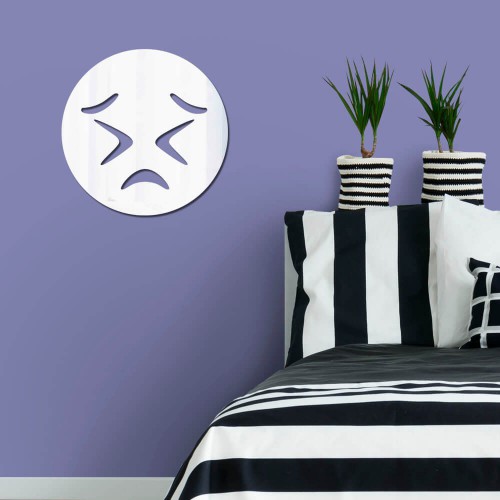 Adesivo de parede Espelho Decorativo Emoji Frustrado