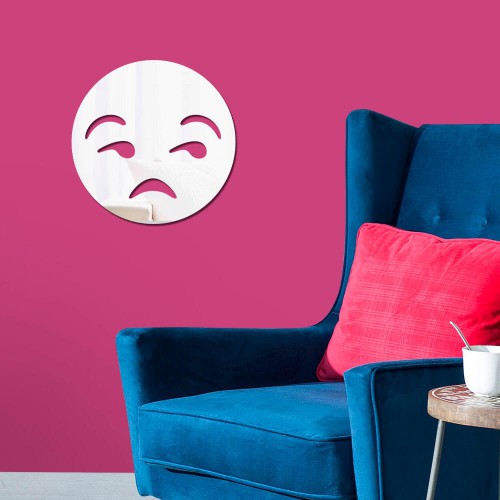 Adesivo de parede Espelho Decorativo Emoji Incomodado
