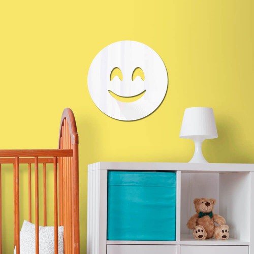Adesivo de parede Espelho Decorativo Emoji Sorria