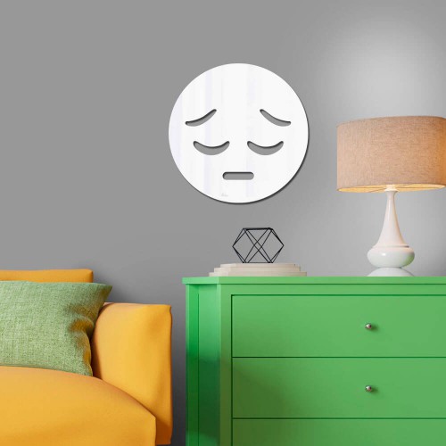Adesivo de parede Espelho Decorativo Emoji Triste