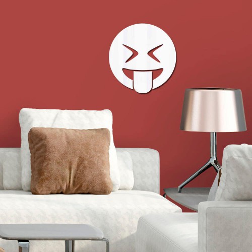 Adesivo de parede Espelho Decorativo Emoji Trolando