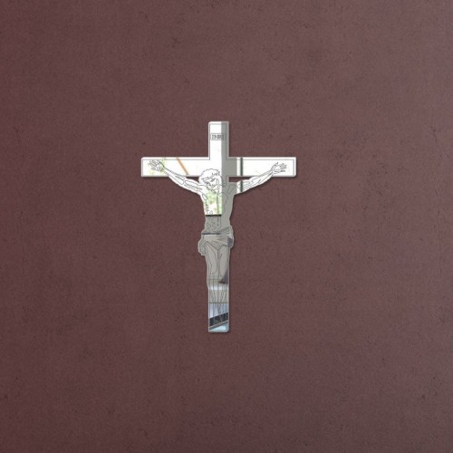 Adesivo de parede Espelho Decorativo Jesus na Cruz