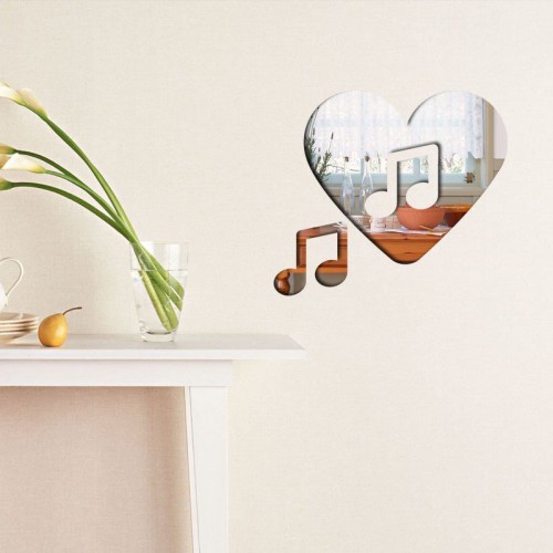 Adesivo de parede Espelho Decorativo Love Music