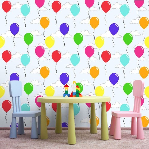 Adesivo de parede Papel de Parede Balões Coloridos
