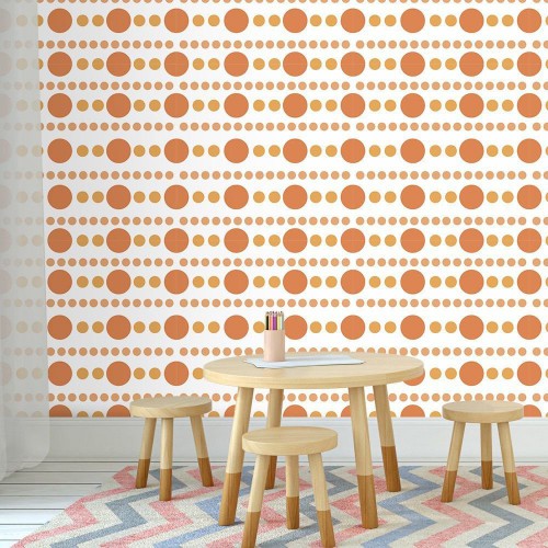 Adesivo de parede Papel de Parede Bolinhas Orange