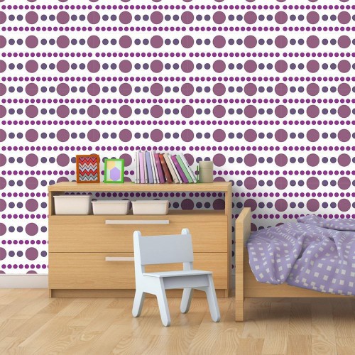 Adesivo de parede Papel de Parede Bolinhas Purple
