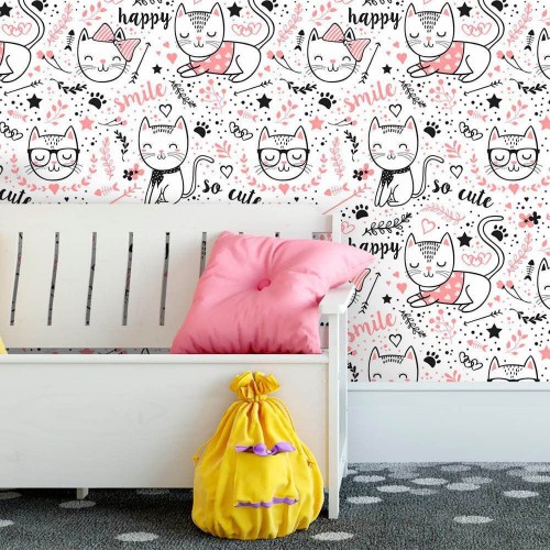Adesivo de parede Papel de Parede Cats Ilustra