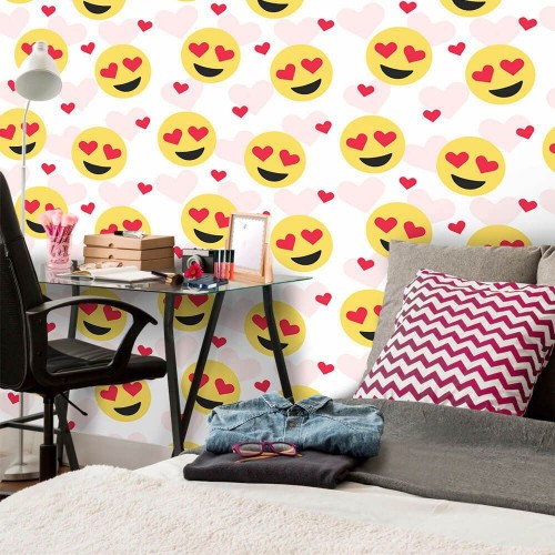 Adesivo de parede Papel de Parede Emoji Apaixonado