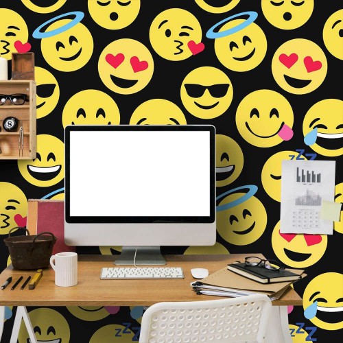 Adesivo de parede Papel de Parede Emoji Dark