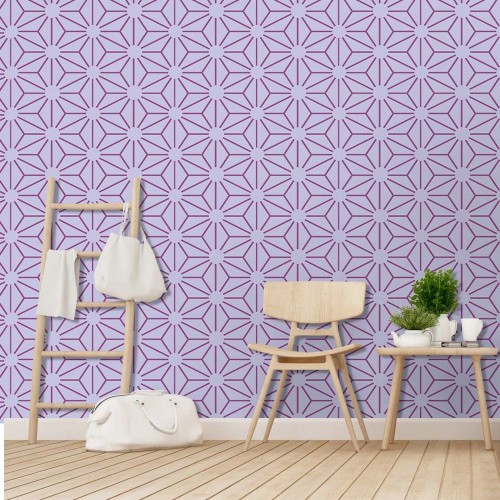 Adesivo de parede Papel de Parede Flor Line Purple