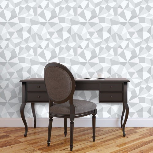 Adesivo de parede Papel de Parede Gray Polygonal