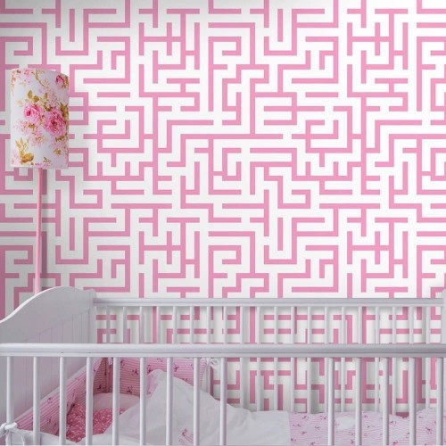 Adesivo de parede Papel de Parede Maze Pink