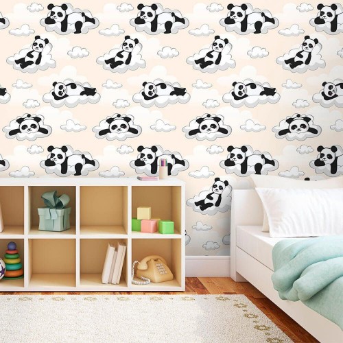 Adesivo de parede Papel de Parede Panda Dormindo