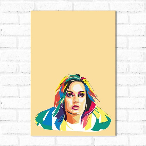 Adesivo de parede Placa Decorativa Adele Pop Art