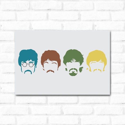 Adesivo de parede Placa Decorativa Beatles
