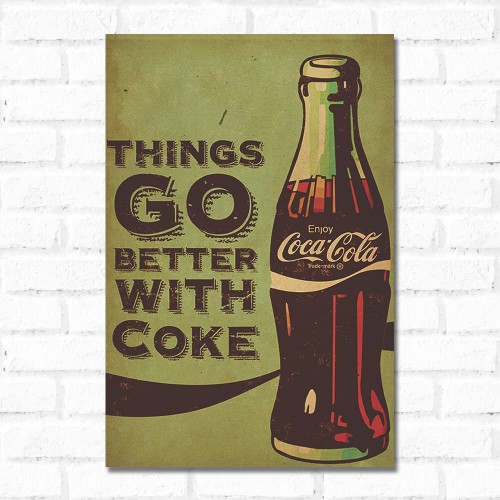 Adesivo de parede Placa Decorativa Coca Cola