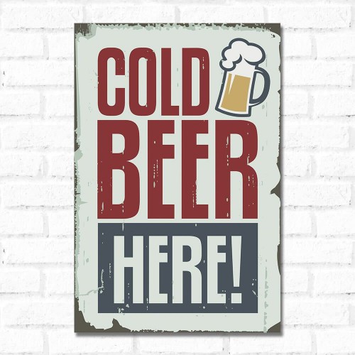 Adesivo de parede Placa Decorativa Cold Beer