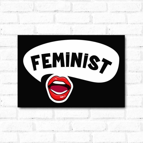 Adesivo de parede Placa Decorativa Feminist