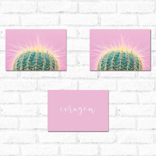 Adesivo de parede Placa Decorativa Kit Cactus