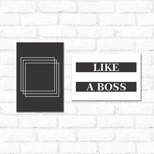 Adesivo de parede Placa Decorativa Kit Like a Boss