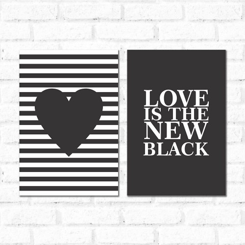 Adesivo de parede Placa Decorativa Kit Love is The New Black
