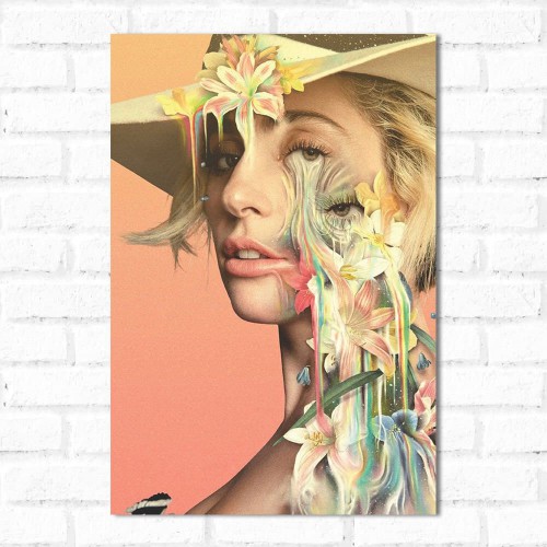 Adesivo de parede Placa Decorativa Lady Gaga