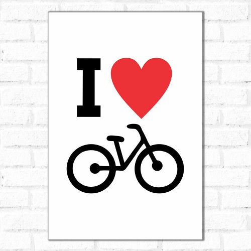Adesivo de parede Placa Decorativa Love Bike