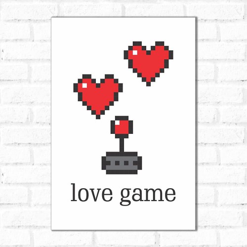 Adesivo de parede Placa Decorativa Love Game 2