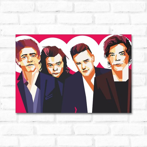 Adesivo de parede Placa Decorativa One Direction Pop Art