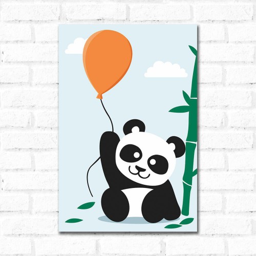 Adesivo de parede Placa Decorativa Panda Bexiga