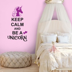 Adesivo de Parede Keep Calm and Be a Unicorn