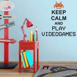 Adesivo de Parede Keep Calm and Play Videogames