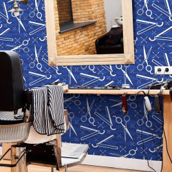 Papel de Parede Barber Shop Blue