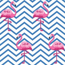 Papel de Parede Chevron Flamingo
