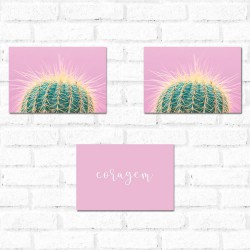 Placa Decorativa Kit Cactus
