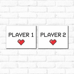 Placa Decorativa Kit Player 1 Player 2