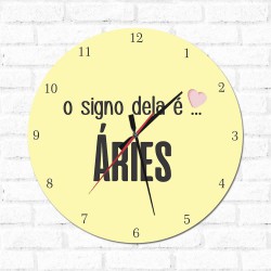 Relógio Decorativo O Signo dela é Aries
